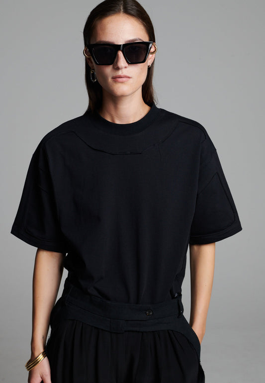 Cut Out Tee Black