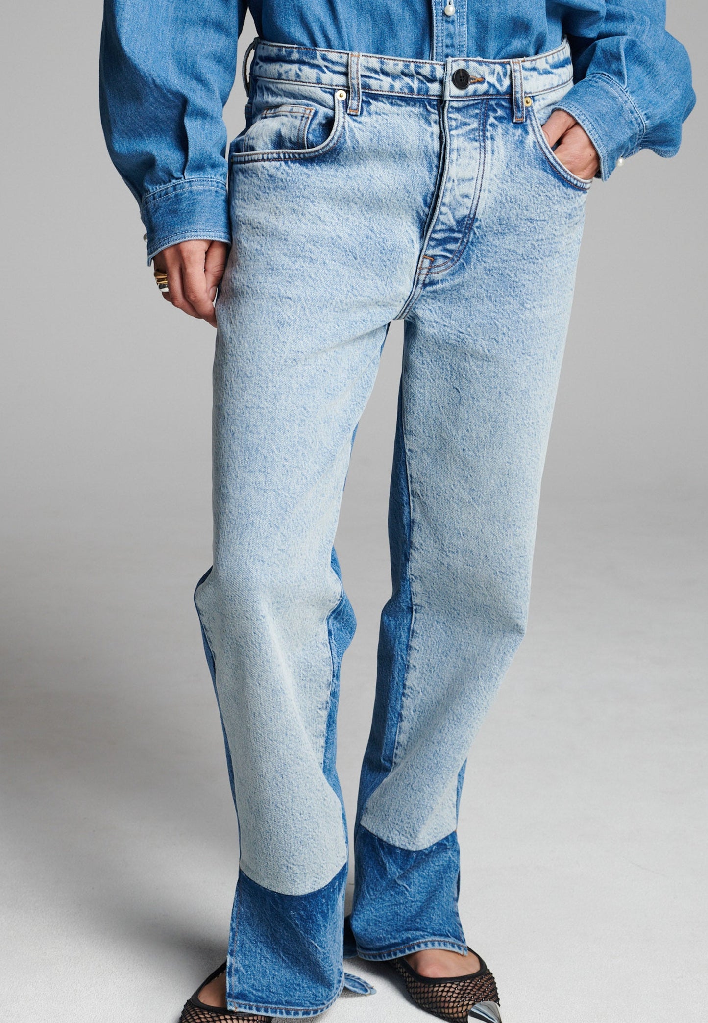 Twist Two Colour Pants Blue