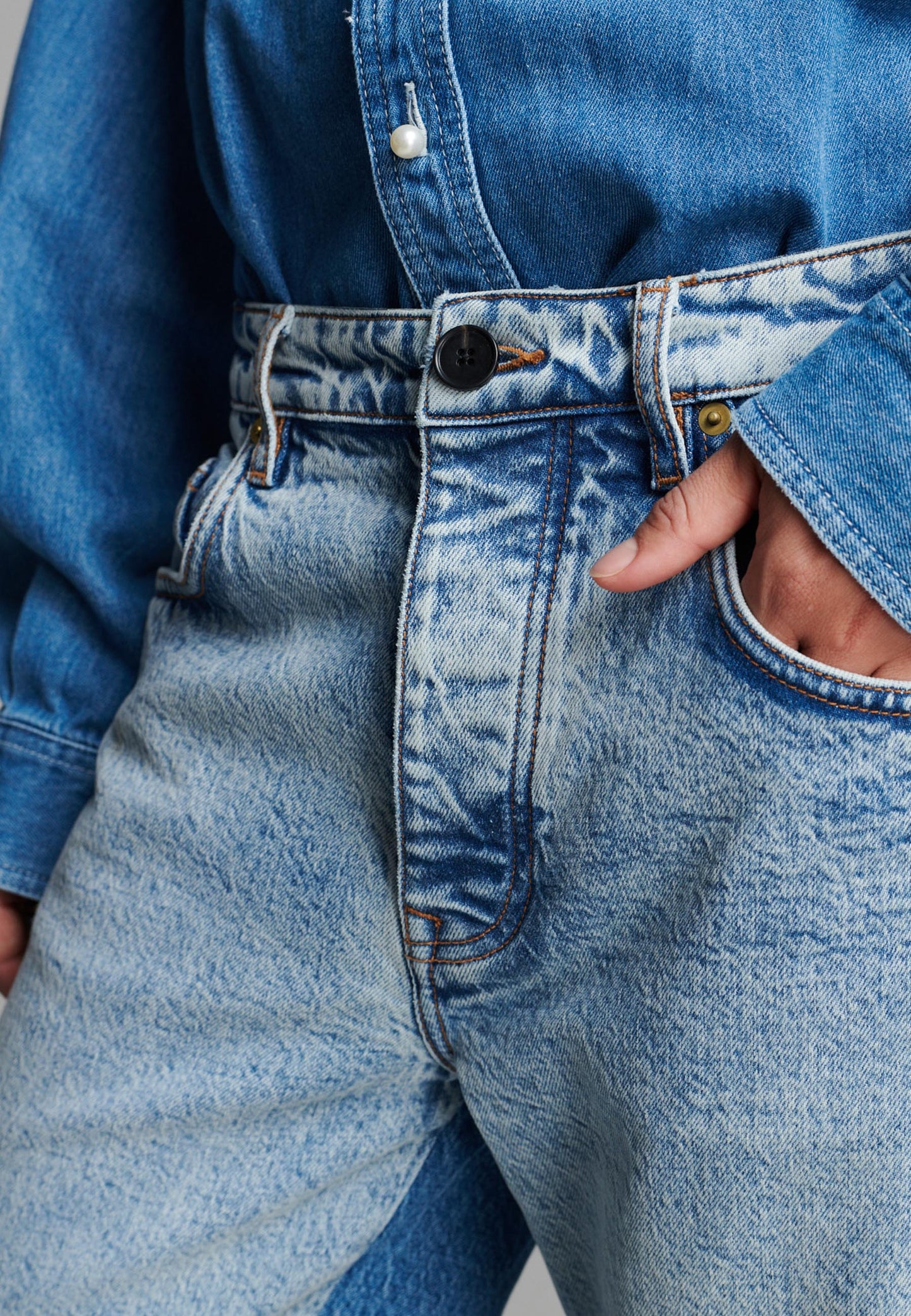 Twist Two Colour Pants Blue