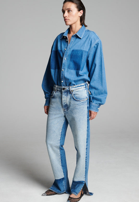 Twist Two Colour Pants Blue