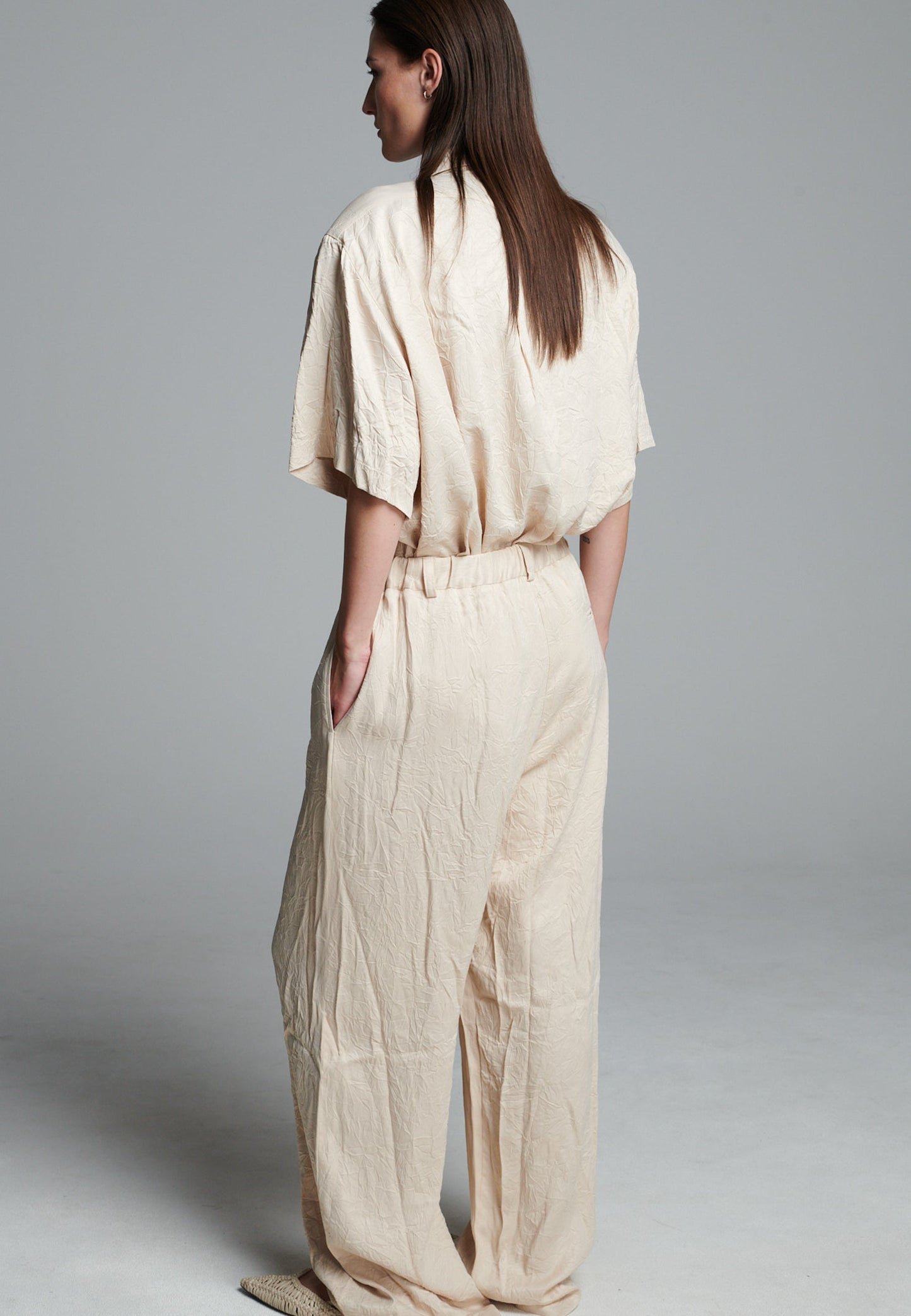 Cross Crushed Pants Butter