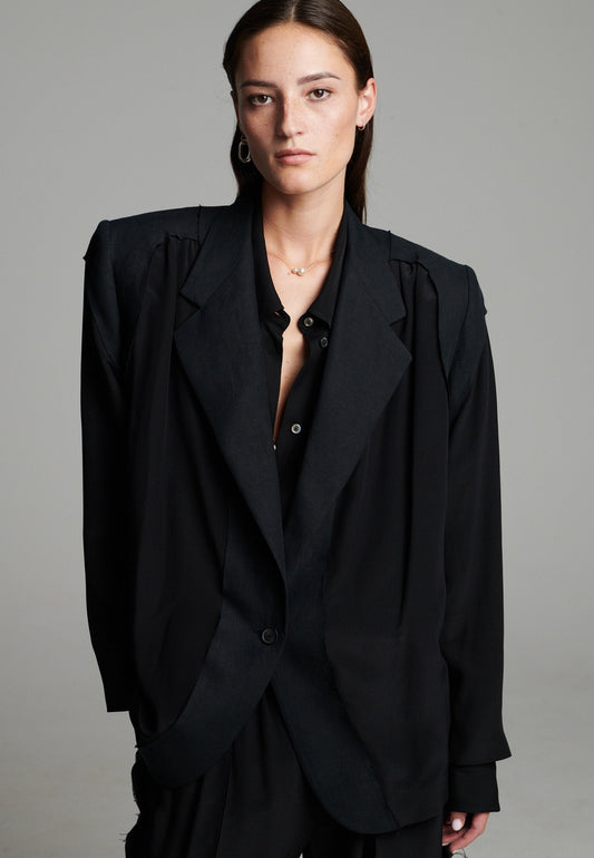 Cutted Blazer Black