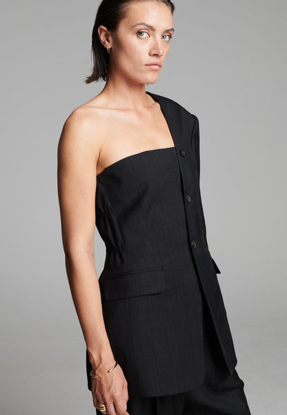 Score-1 Sleeve Blazer Black