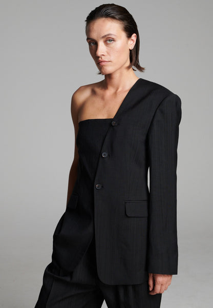 Score-1 Sleeve Blazer Black