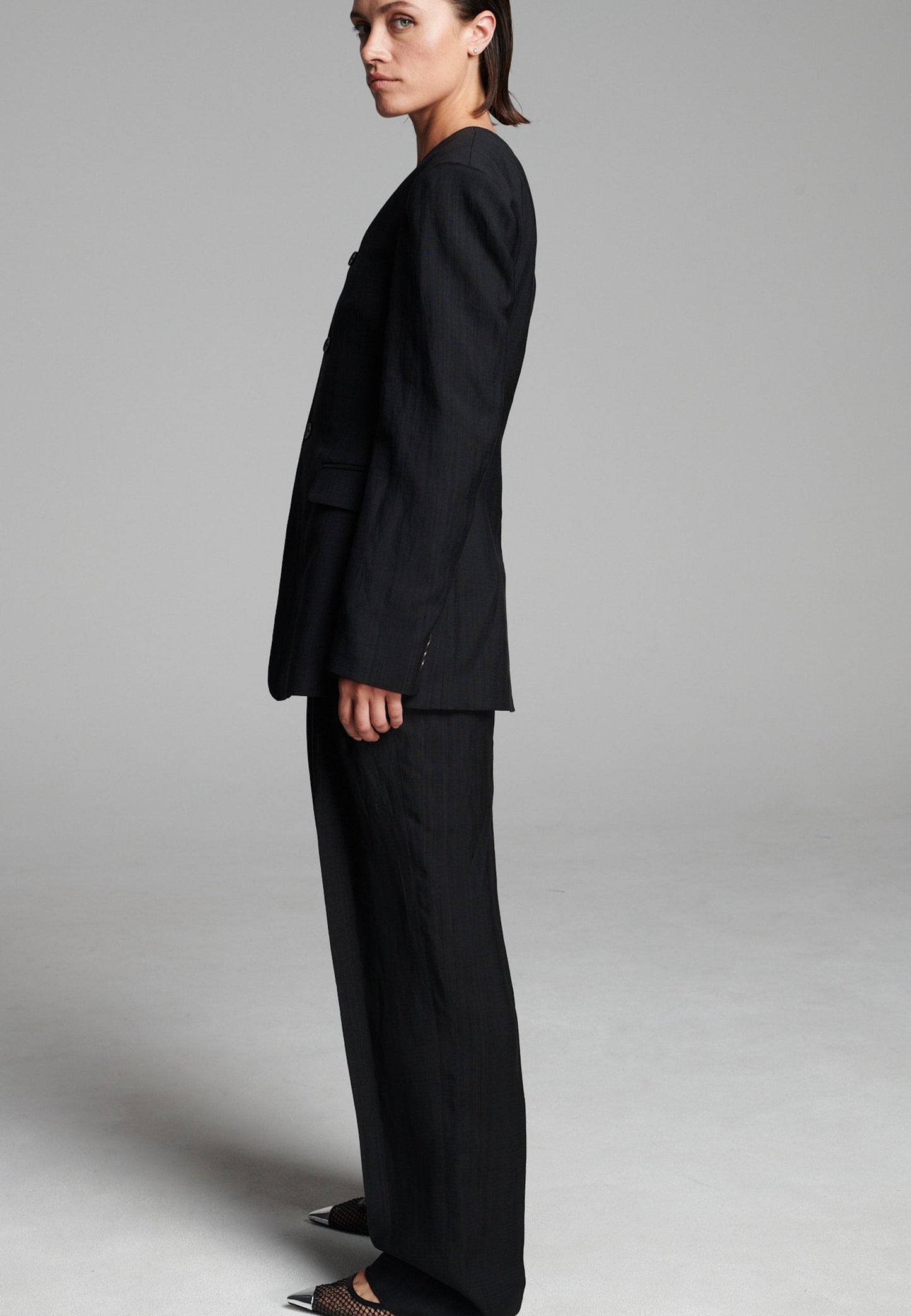 Score-1 Sleeve Blazer Black