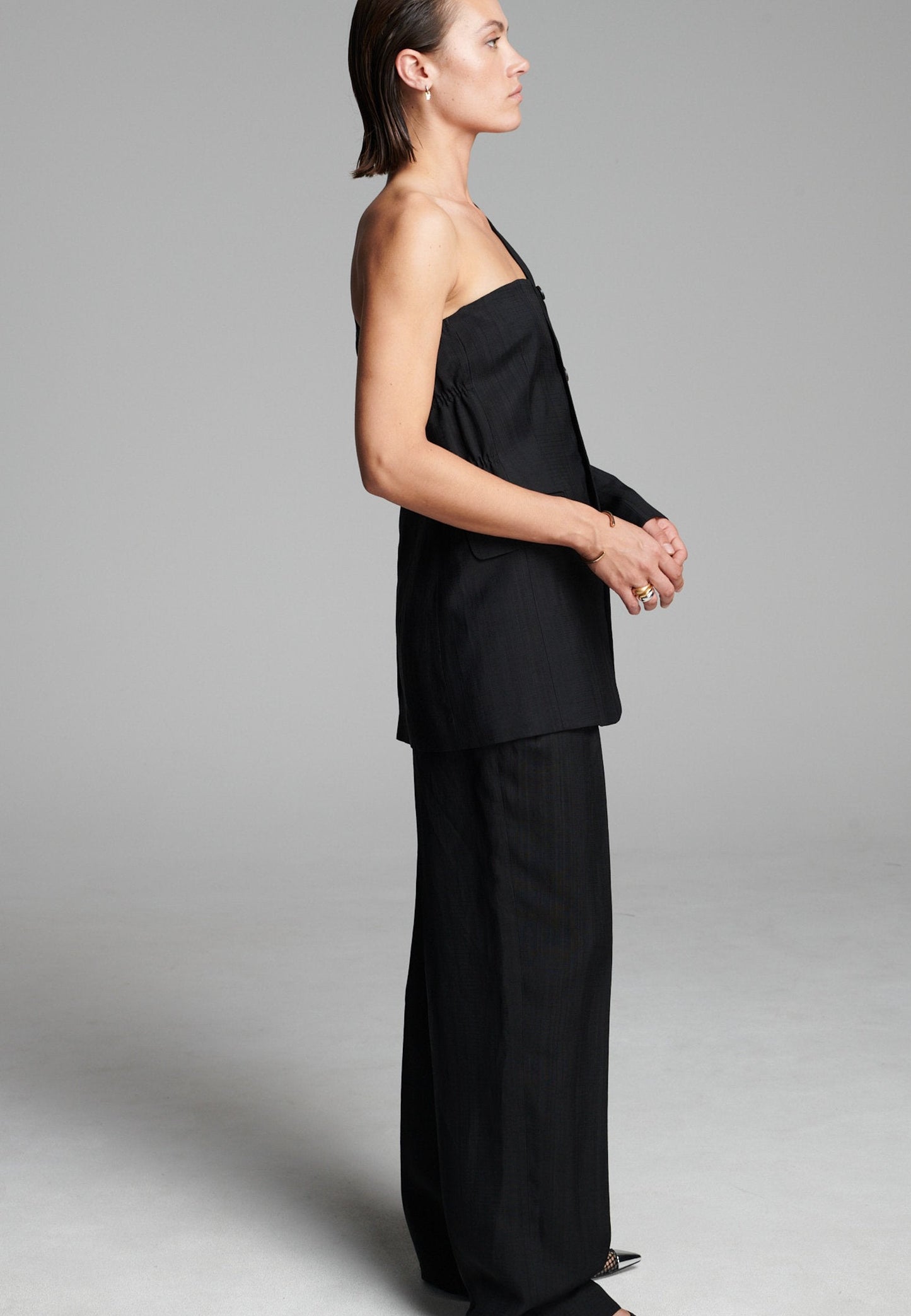 Score-1 Sleeve Blazer Black