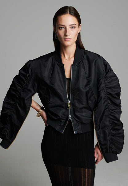 Zip Bomber Jacket Black