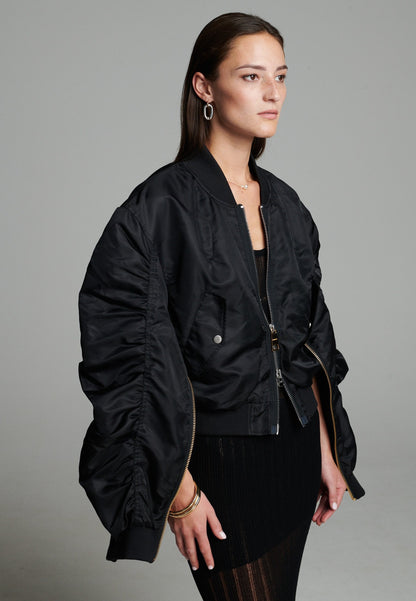 Zip Bomber Jacket Black