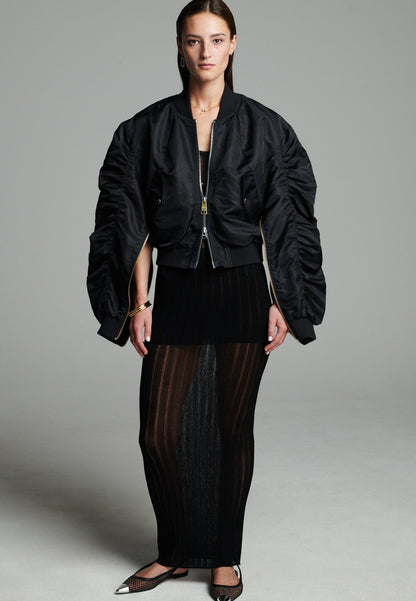 Zip Bomber Jacket Black