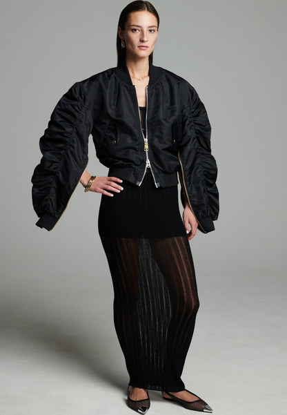 Zip Bomber Jacket Black