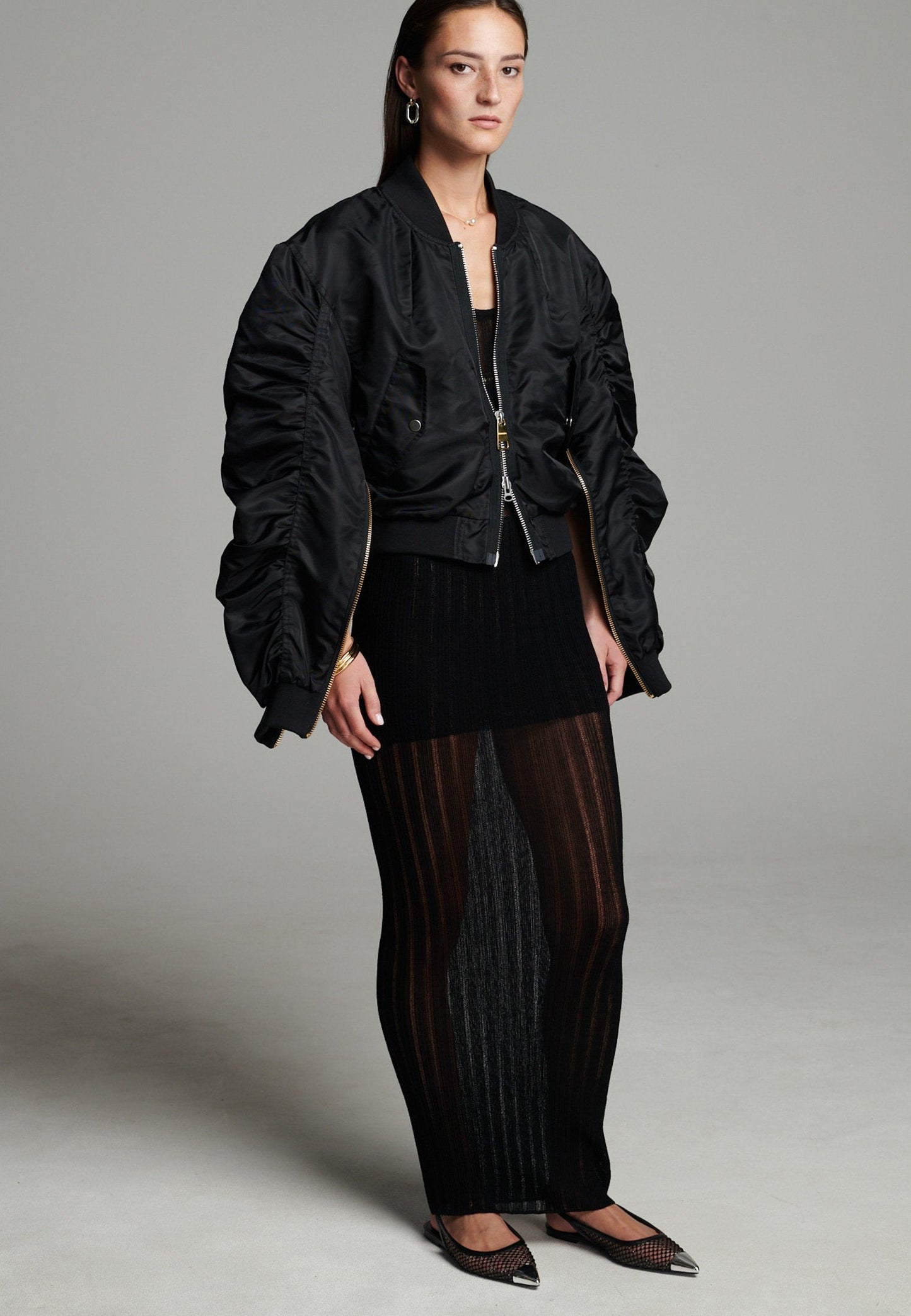 Zip Bomber Jacket Black