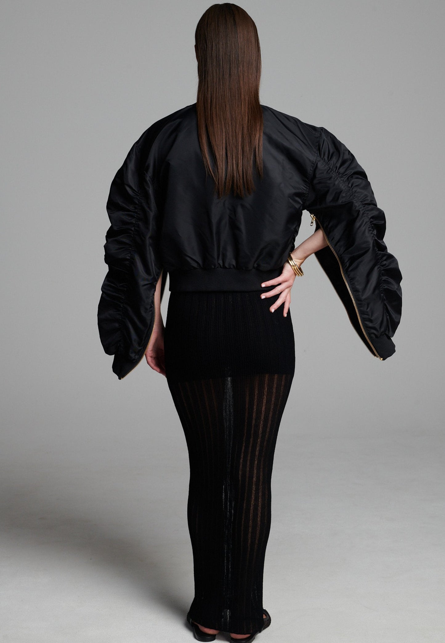 Zip Bomber Jacket Black